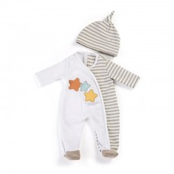 Pyjama beige et bonnet 40 cm